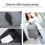 POFOKO 大容量防水牛津布商務休閒背包，外置 USB 充電設計，適用 15.6 吋筆電