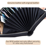 雙層牛皮皮革器官卡包多卡 RFID 防盜錢包包