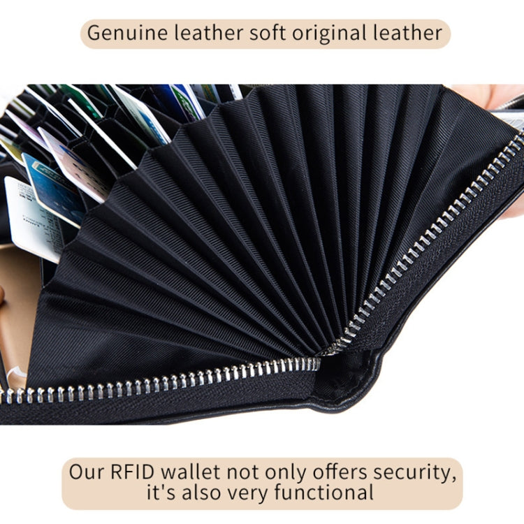 雙層牛皮皮革器官卡包多卡 RFID 防盜錢包包