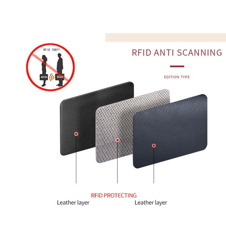 雙層牛皮皮革器官卡包多卡 RFID 防盜錢包包