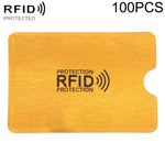 100片鋁箔防盜RFID阻隔卡套，尺寸：9.1*6.3cm，RFID 100片（金色），RFID 100片（銀色）