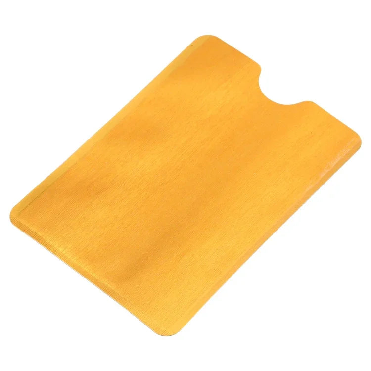 100片鋁箔防盜RFID阻隔卡套，尺寸：9.1*6.3cm，RFID 100片（金色），RFID 100片（銀色）