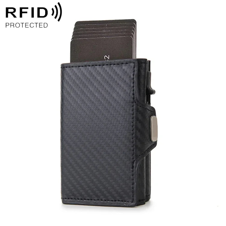 CH0727-1 RFID碳纖維拉鍊多功能卡包
