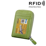 真牛皮純色拉鍊直式卡片夾錢包 RFID 防盜刷卡包保護套，含 12 卡槽，尺寸：11.5*7.5cm