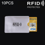 10片鋁箔RFID阻隔信用卡身份證銀行卡套卡片保護套，尺寸：9.1*6.3cm，RFID 10片