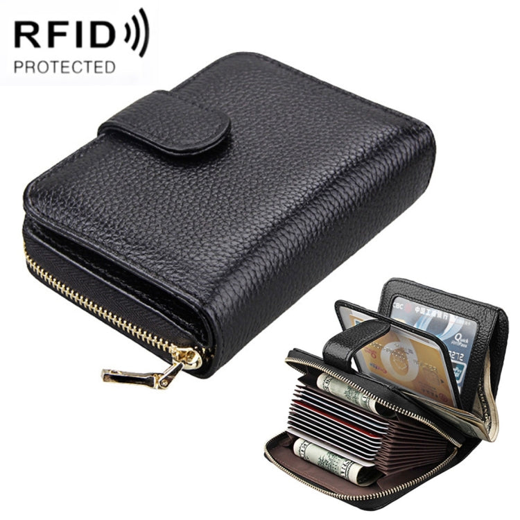 KB132 女款全粒面牛皮多功能 RFID 錢包/卡包/駕照包