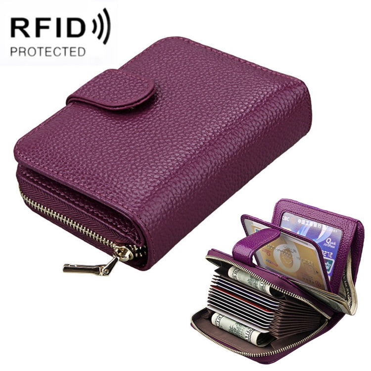 KB132 女款全粒面牛皮多功能 RFID 錢包/卡包/駕照包