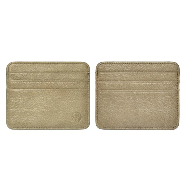 小園香牛皮皮革口袋6卡套錢包硬幣包卡片夾，尺寸：10.7cm x8.7cm，隨機顏色發貨，6卡套