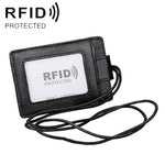KB153 防磁 RFID 皮革卡片夾身份證徽章附掛繩