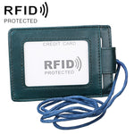 KB153 防磁 RFID 皮革卡片夾身份證徽章附掛繩