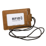 KB153 防磁 RFID 皮革卡片夾身份證徽章附掛繩