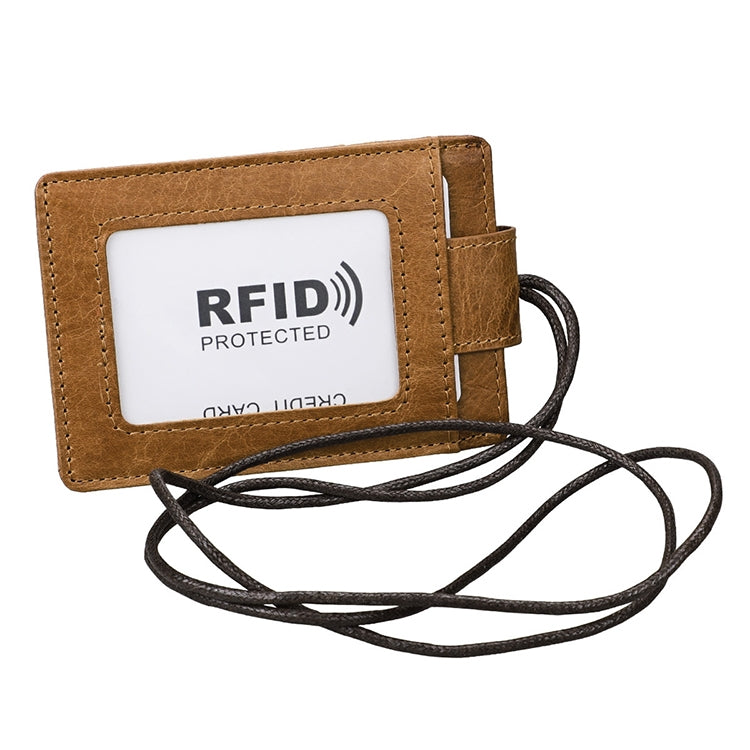 KB153 防磁 RFID 皮革卡片夾身份證徽章附掛繩