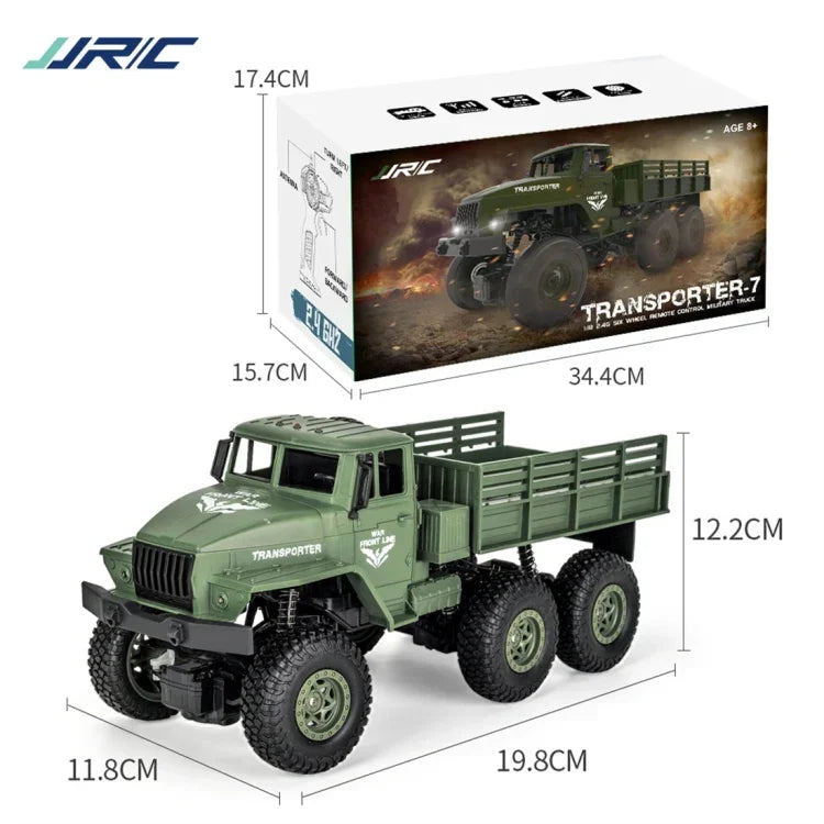 JJR/C 1:18 2.4Ghz 四通道遙控東風7六輪裝甲卡車玩具，東風7（綠色）、東風7（黃色）