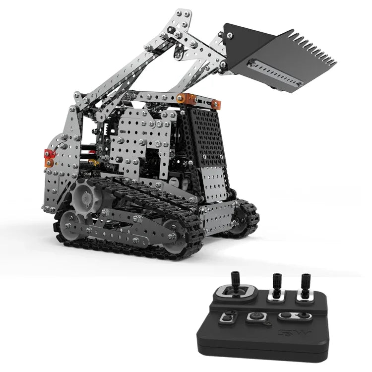 MoFun SW(RC)-008 2.4G 無線遙控10通道履帶叉車兒童DIY不鏽鋼組裝玩具，SW(RC)-008