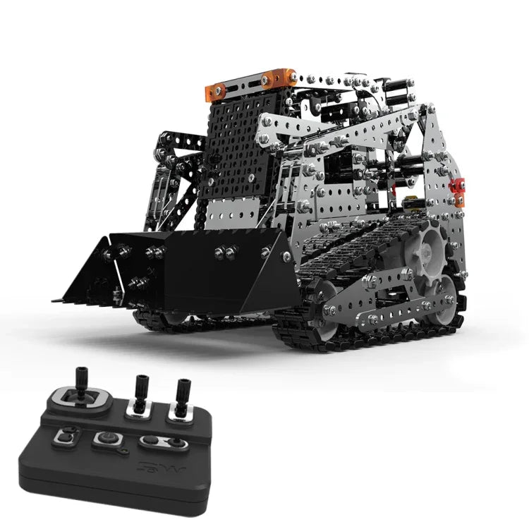 MoFun SW(RC)-008 2.4G 無線遙控10通道履帶叉車兒童DIY不鏽鋼組裝玩具，SW(RC)-008