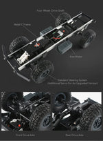 JJR/C Q60 Transporter-1 全身1:16迷你2.4GHz遙控6輪履帶越野軍用卡車玩具，Q60