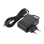 適用於 Nintendo Switch NS 遊戲主機牆壁適配器充電器，DC 5V，線長：1.5m，歐規插頭（黑色），適用 Switch NS 歐規插頭