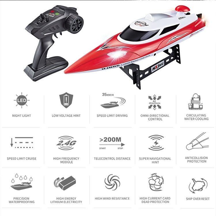 HongXunJie HJ806 2.4Ghz 水冷高速賽艇遙控船，帶遙控器，自動翻轉功能，控制距離 200 米