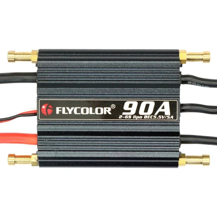 Flycolor Flymoster系列90A 2-6S防水電子調速器，適用RC船，90A 2-6S