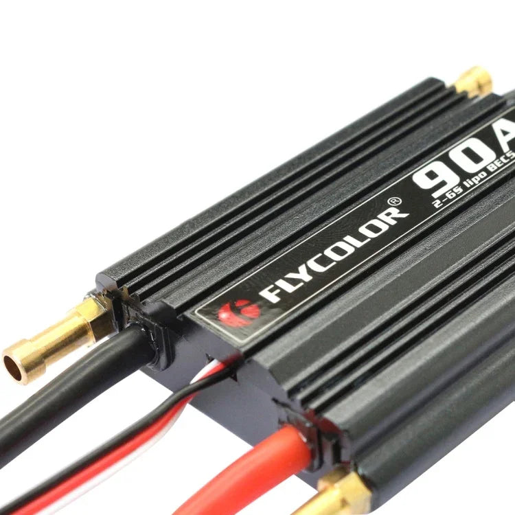 Flycolor Flymoster系列90A 2-6S防水電子調速器，適用RC船，90A 2-6S