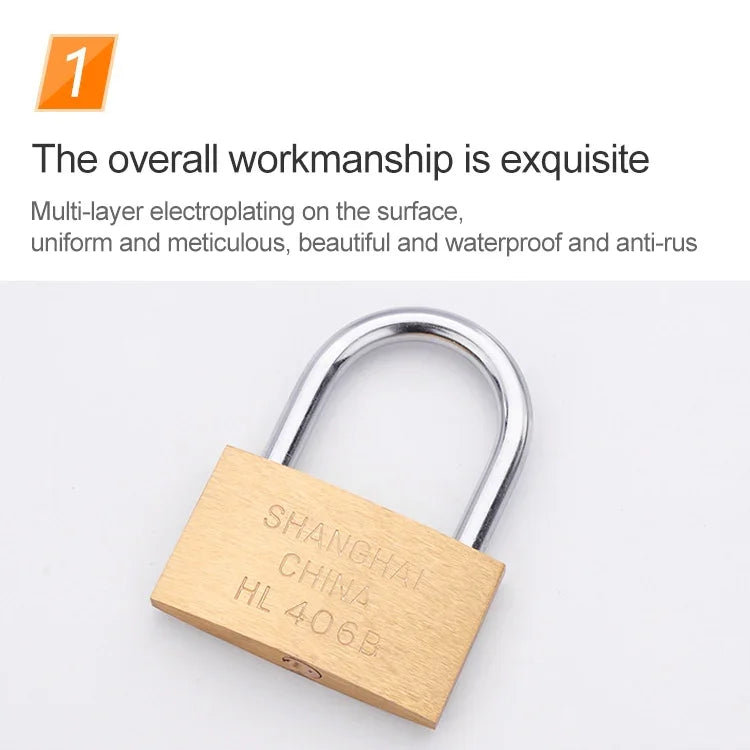 Copper Padlock Small Lock, Style: Short Lock Beam, 25mm Open, Short, 25mm Open