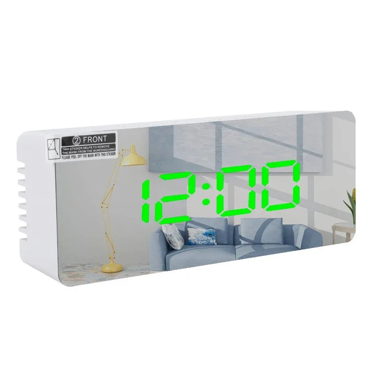 TS-S69-R 多功能 LED 鬧鐘 電池/插電充電雙用化妝鏡時鐘，TS-S69-G，TS-S69-HW