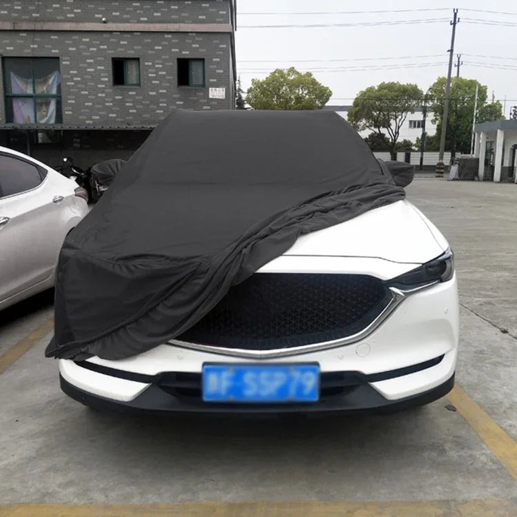 防塵防紫外線隔熱彈力棉轎車車罩，尺寸：M，4.65m~4.89m