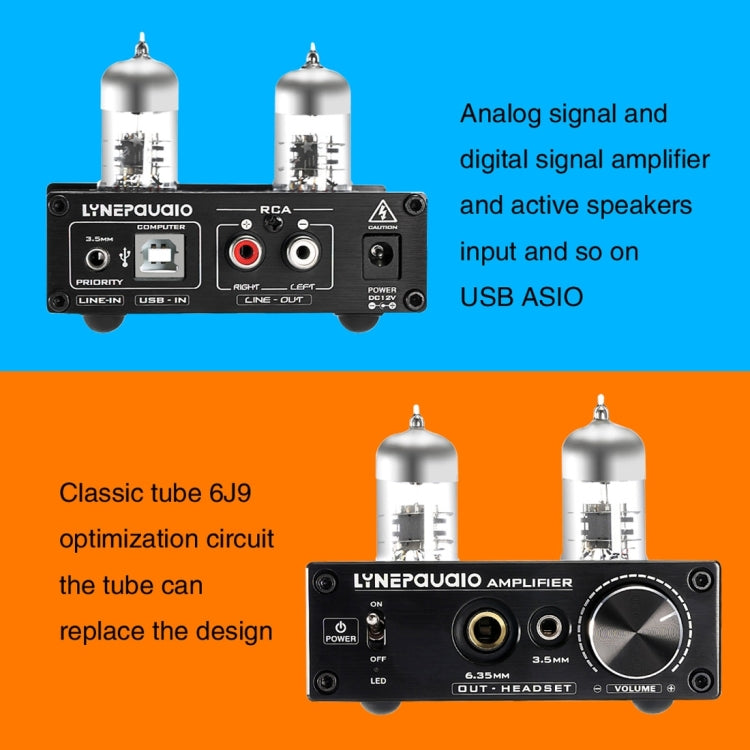 LINEPAUDIO A962 HiFi 6J9 真空管功率耳機放大器 USB ASIO 音效卡，A962