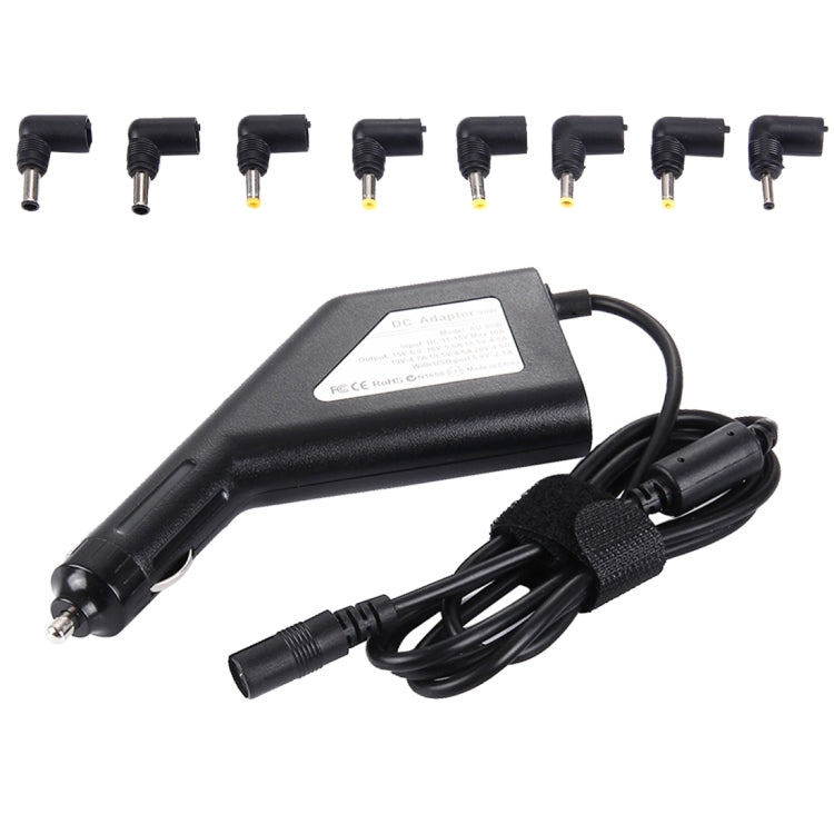 筆記型電腦電源 90W 通用車用充電器，附 8 個電源轉接頭及 1 個 USB 埠，適用 Samsung、Sony、Asus、Acer、IBM、HP、Lenovo，車用充電器