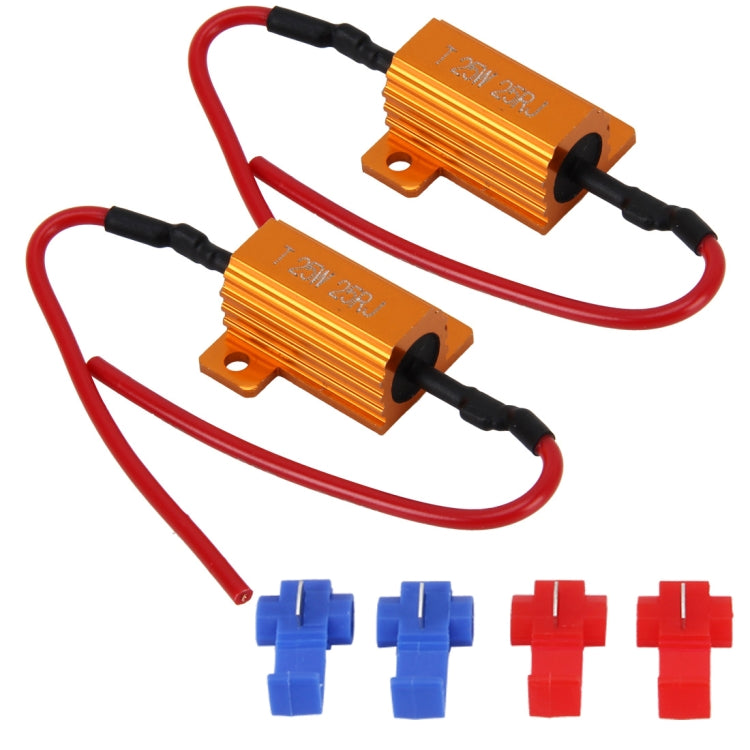 2 PCS Car Canbus Error Canceller Decoder Load Resistor LED 25W 25 Ohm No Blinking Decoder, 25W 25 Ohm