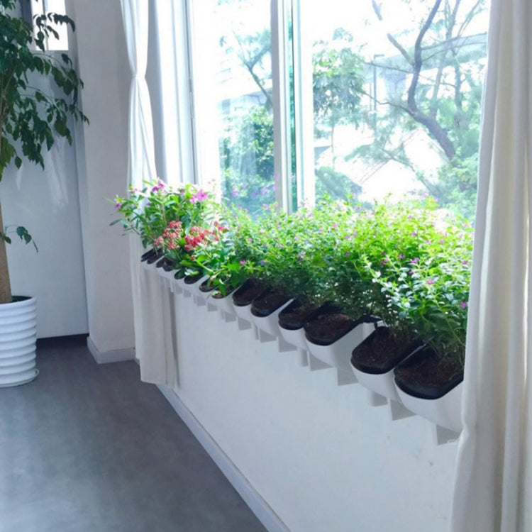 植物牆垂直室內及室外陽台壁掛式花盆 創意樹脂塑膠花盆組合，附可拆式花盆