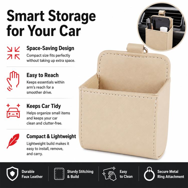 Car Air Vent Mobile Cellphone Pocket Bag Pouch Box Storage Organizer Carrying Case