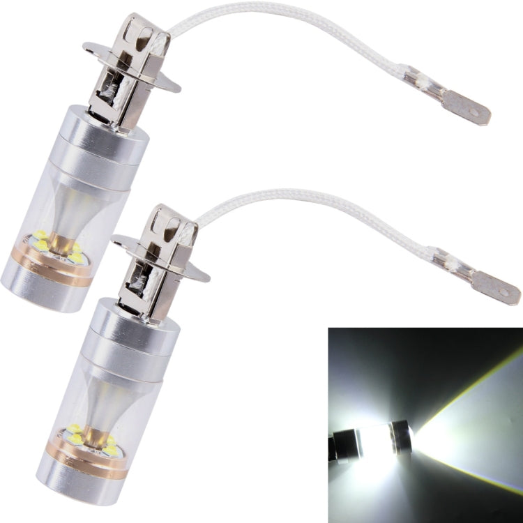 2 PCS H3 30W 350 LM 6000K White Light CREE 6 LED Car Fog Light Bulb, DC 12V, H3