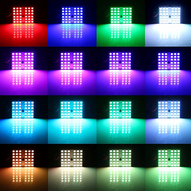 2 PCS Colorful 36MM Bicuspid Remote Control Car Dome Lamp LED Reading Light with 6 LED Lights, Car Dome Lamp