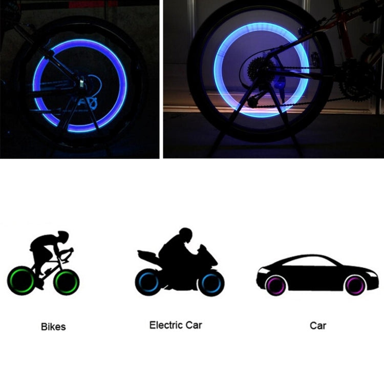 2個帶電池車輪胎燈，適用汽車/摩托車/自行車
