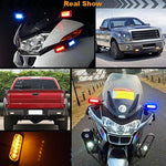 DC 12V-24V 2W 12LEDs SMD-2835 Lamps 17 Flash Patterns 3 Lines Car Flash Lamp Waterproof Car Truck Emergency Strobe Flash Warning Light, Cable Length: 90cm, 12LEDs