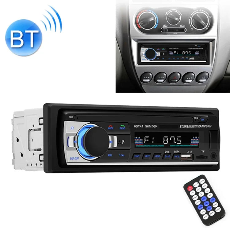 SWM-530 12V 通用車用雙USB充電器 收音機接收器 MP3播放器，支持FM和藍牙，帶遙控器，SWM-530