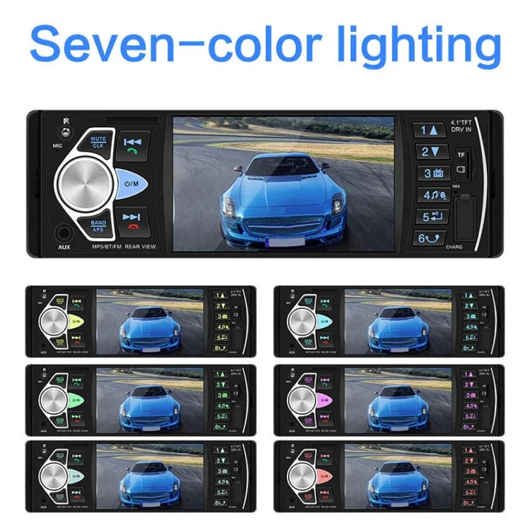 SWM-4022D 高清4.1英寸 12V 通用車用收音機接收器 MP5播放器，支持FM、藍牙和TF卡，帶遙控器，SWM-4022D