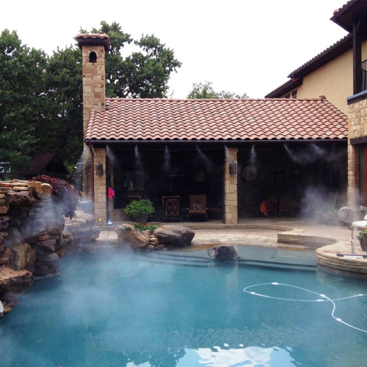 Outdoor Lawn Garden PE Mist Watering Line Misting Cooling System with 6 x Mist Nozzles, Length: 6m, Length: 6m