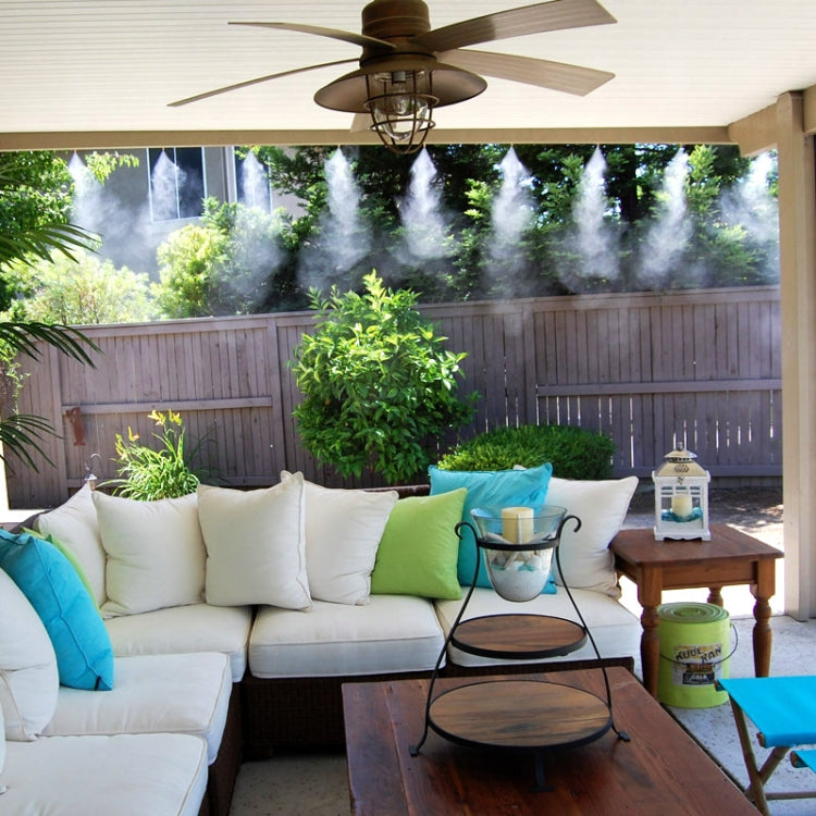 Outdoor Lawn Garden PE Mist Watering Line Misting Cooling System with 6 x Mist Nozzles, Length: 6m, Length: 6m