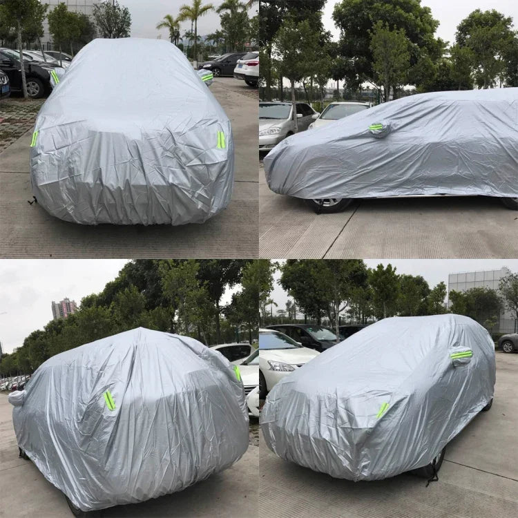PEVA Anti-Dust Waterproof Sunproof SUV Car Cover with Warning Strips, 207inch (XXL)