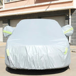 戶外通用防塵防曬三格轎車罩，帶警示條，211inch (XXXL)