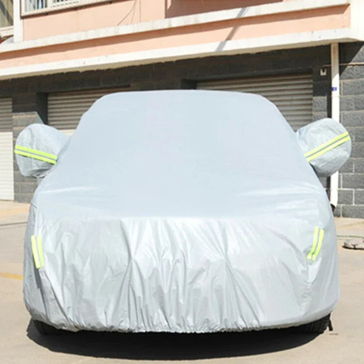 戶外通用防塵防曬三格轎車罩，帶警示條，211inch (XXXL)