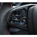 2 in 1 Carbon Fiber Steering Wheel Button Trim Interior DIY Sticker for Honda Civic 10th Gen 2016-2019(Deluxe), Wheel Button Trim