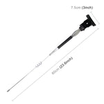 PS-512 Universal Car Decoration Extensile Aerial Glass-mount Cellular Antenna, Length: 60cm Black silver
