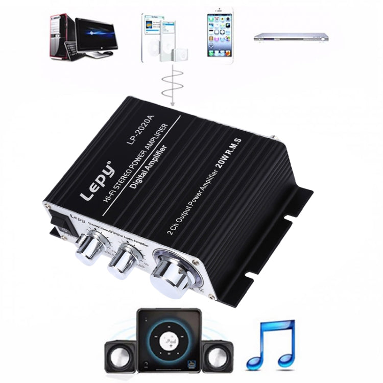 LP-2020A 車用/家用 HIFI 放大器音響，支援 MP3，英國插頭附3A電源，英國插頭