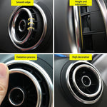 4 PCS Car Outlet Decorative Rings Aluminum Alloy Air Outlet Chrome Trim Ring Car Dashboard  Air Vents Cover Sticker Decoration for Audi A3, For Audi A3