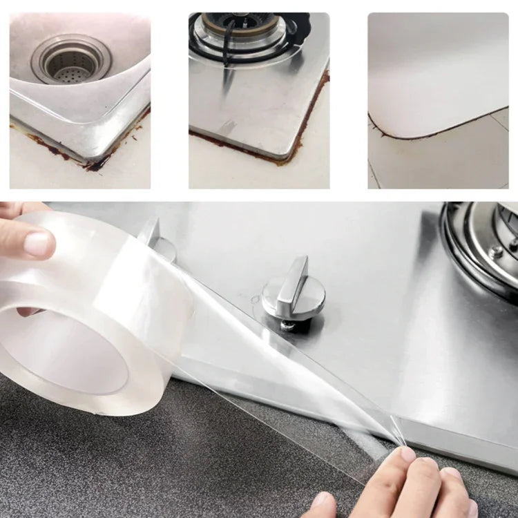 亞克力橡膠廚房和浴室防水防潮膠帶 防霉貼紙 尺寸：5cm x 10m，厚度：0.5mm，5cm x 10m
