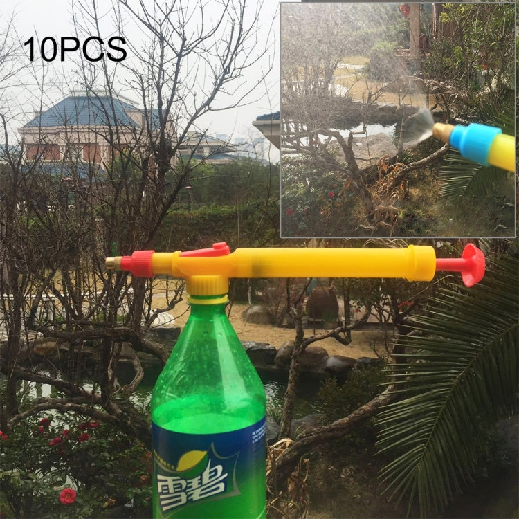 10個高壓塑膠瓶飲料手推車槍噴霧往復噴霧器可樂瓶噴霧器手動壓力噴霧器，隨機顏色發貨，10個