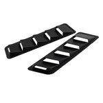 2 PCS Universal Car Air Intake Scoop Bonnet Hood Vent Louver Cooling Panel Trim Set, Black